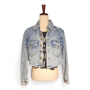 Mono B Denim Jacket, Button Up, Two Pocket, Size Medium